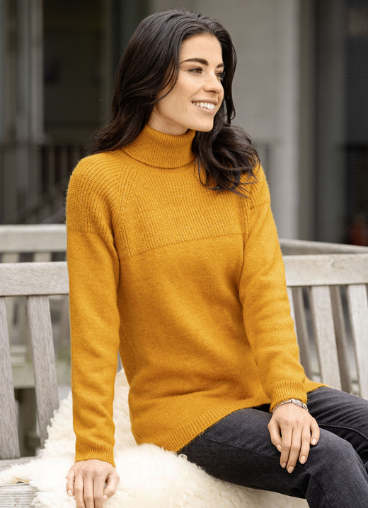 Basics - Pullover in Strickmix, in Größe L(44/46) bis XS(32/34), in Farbe SAFRAN MELIERT Ansicht 1