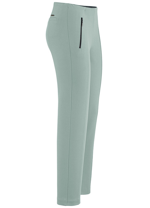 Hosen in Schlupfform - Jerseyhose mit Reißverschluss-Taschen, in Größe 018 bis 052, in Farbe SALBEI Ansicht 1