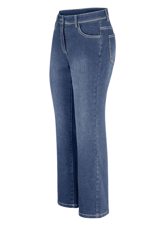 Hosen mit Knopf- und Reißverschluss - Jeans in Bootcut-Form, in Größe 017 bis 052, in Farbe JEANSBLAU Ansicht 1