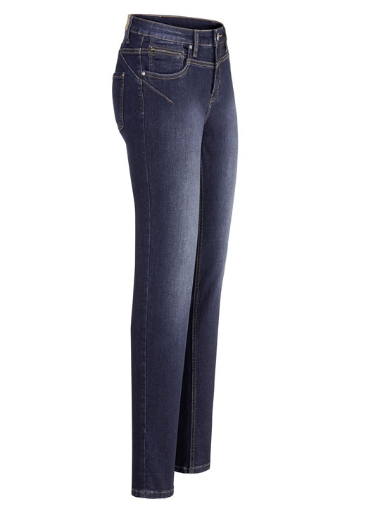 Hosen mit Knopf- und Reißverschluss - Jeans mit Push-up-Effekt, in Größe 017 bis 050, in Farbe DUNKELBLAU Ansicht 1