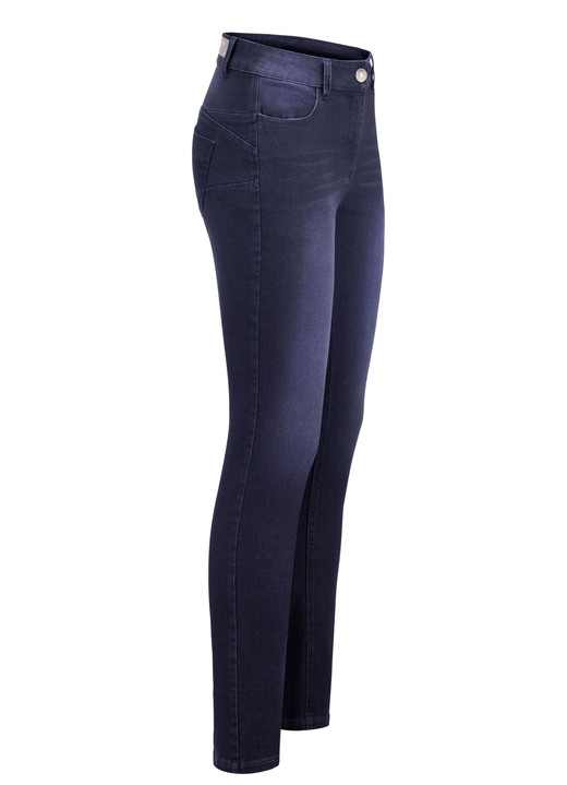Hosen mit Knopf- und Reißverschluss - Jeans mit Push-up-Effekt, in Größe 017 bis 050, in Farbe DUNKELBLAU Ansicht 1