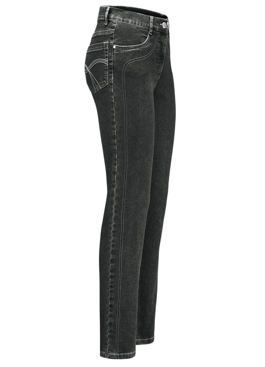 Hosen mit Knopf- und Reißverschluss - Power-Stretch-Jeans, in Größe 017 bis 092, in Farbe SCHWARZ Ansicht 1