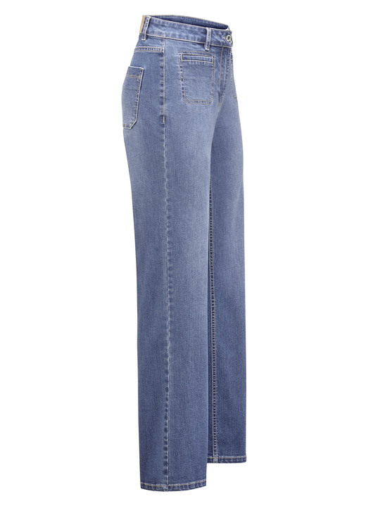 Hosen mit Knopf- und Reißverschluss - Jeans mit modischen Vordertaschen, in Größe 017 bis 050, in Farbe JEANSBLAU Ansicht 1