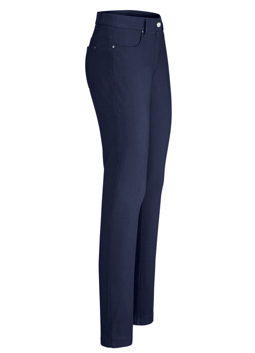 Hosen mit Knopf- und Reißverschluss - Hose in 4-Pocket Form, in Größe 017 bis 050, in Farbe MARINE Ansicht 1