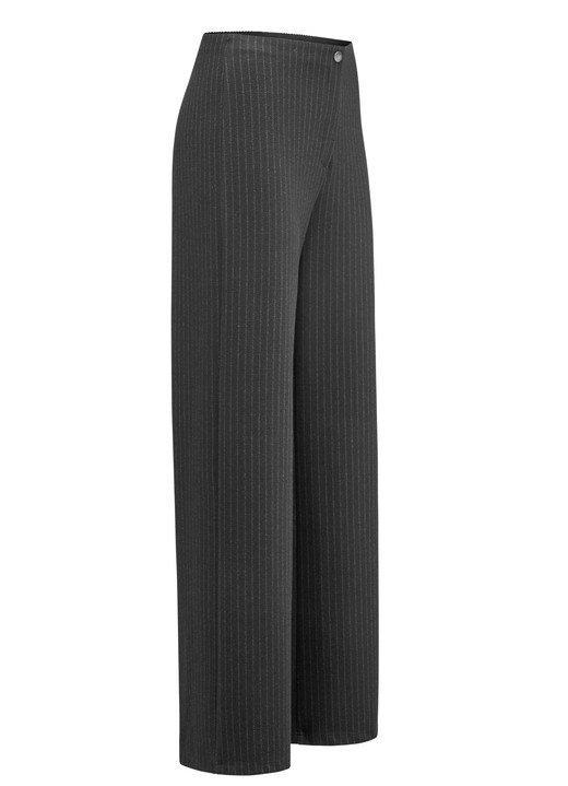 Hosen mit Knopf- und Reißverschluss - Modische Hose in bequemer Weite, in Größe 018 bis 052, in Farbe SCHWARZ-GRAU Ansicht 1
