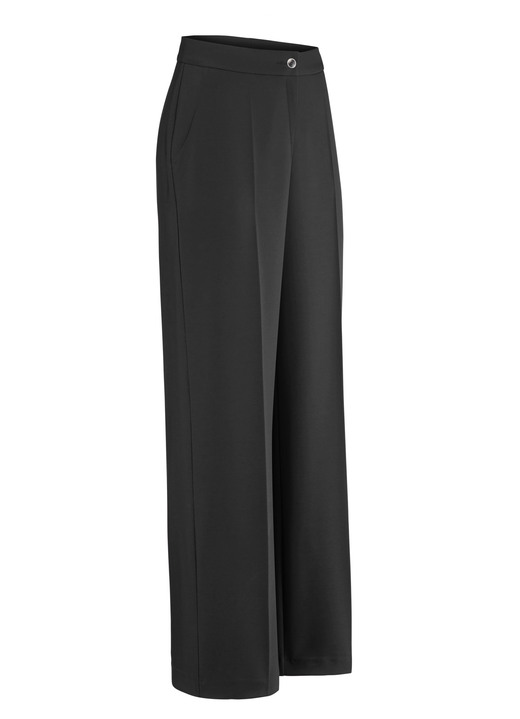 Hosen mit Knopf- und Reißverschluss - Hose in bequemer Weite, in Größe 018 bis 052, in Farbe SCHWARZ Ansicht 1