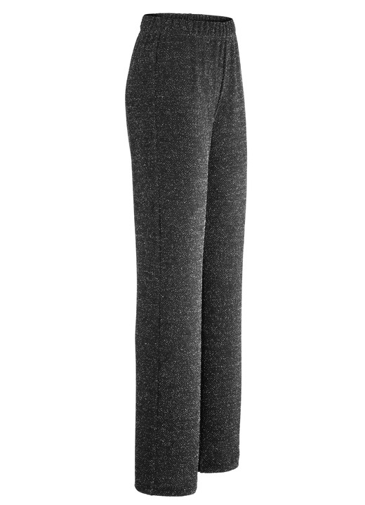 Hosen in Schlupfform - Hose mit edel funkelndem Glanzgarn, in Größe 017 bis 052, in Farbe SCHWARZ Ansicht 1