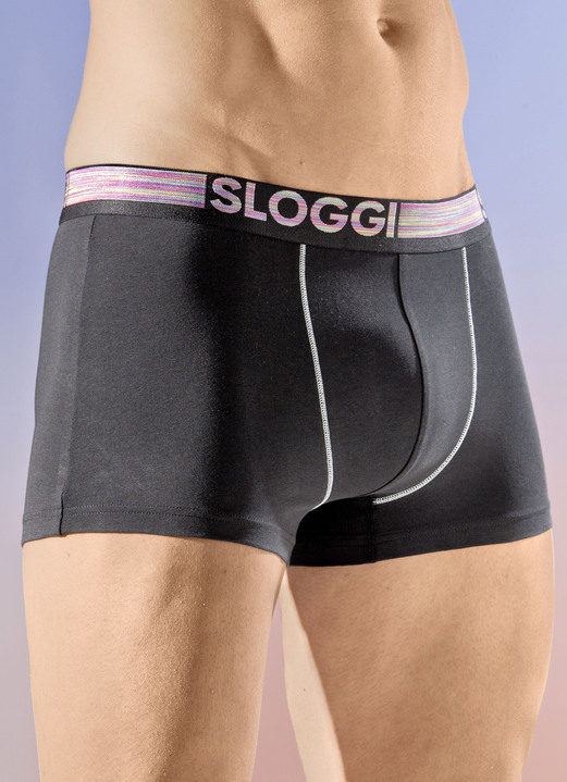Pants & Boxershorts - Sloggi Zweierpack Pants mit Elastikbund, in Größe L bis XXL, in Farbe SCHWARZ