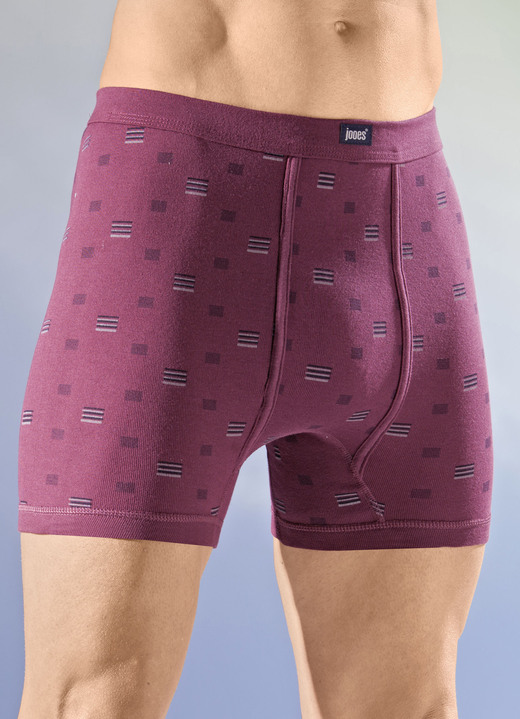 Slips & Unterhosen - Viererpack Unterhosen mit Softbund, in Größe 005 bis 014, in Farbe 2X RUBINROT-BUNT, 2X HELLGRAU-BUNT Ansicht 1