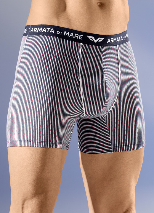 Pants & Boxershorts - Viererpack Pants mit Elastikbund, in Größe 004 bis 010, in Farbe 2X MARINE-WEISS-ROT, 2X UNI MARINE