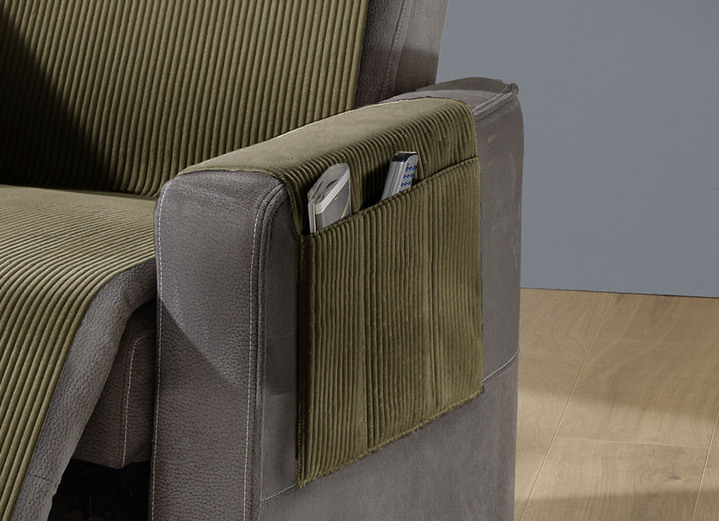 Sessel- & Sofaüberwürfe - Wohnaccessoires mit Anti-Rutsch-Beschichtung, in Größe 101 (Sesselschoner, 50x140 cm) bis 865 (2 Armlehnenschoner, 38x 55 cm), in Farbe GRÜN Ansicht 1