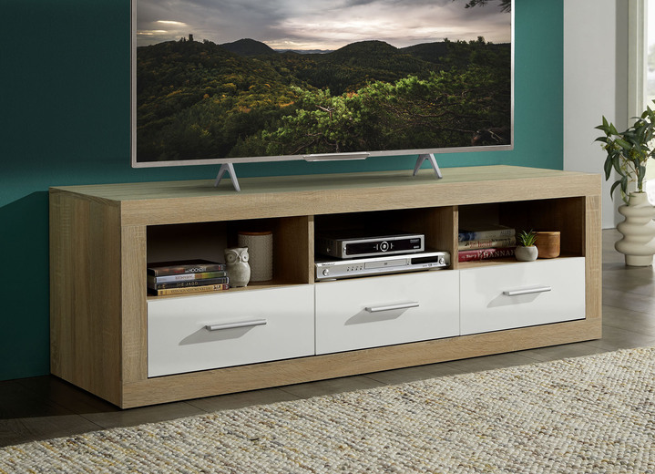 TV- & Hifi-Möbel - TV-Longboard mit pflegeleichten Oberflächen, in Farbe EICHE SONOMA-WEISS