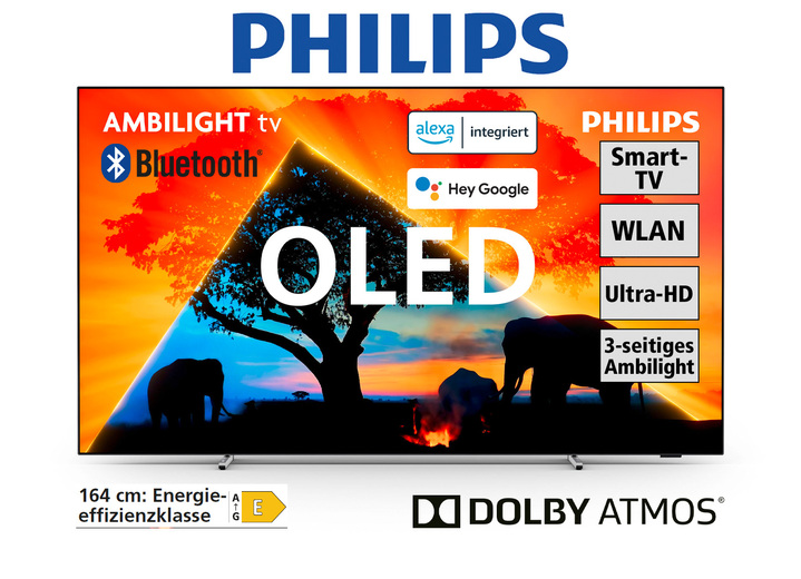 Fernseher - Philips OLED759/12. 4K-Ultra-HD OLED-Ambilight-TV, in Farbe SILBER Ansicht 1