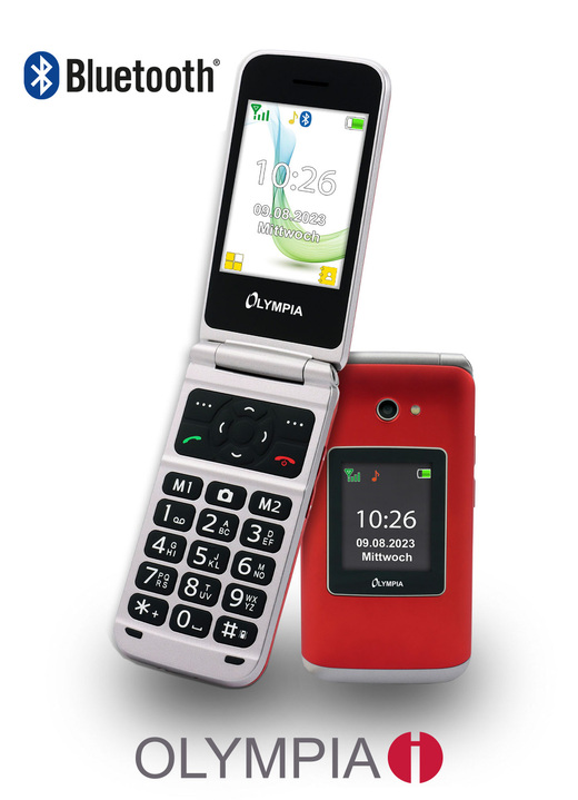 Mobil-Telefone - Olympia VITUS 4G Klapphandy mit Großtasten, in Farbe ROT Ansicht 1
