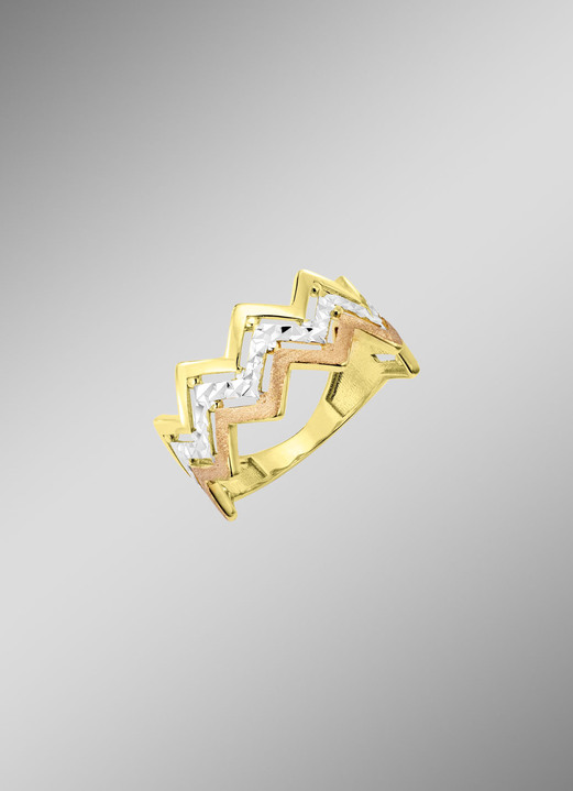 Ringe - Atemberaubender Damenring in Tricolor, in Größe 160 bis 220, in Farbe  Ansicht 1