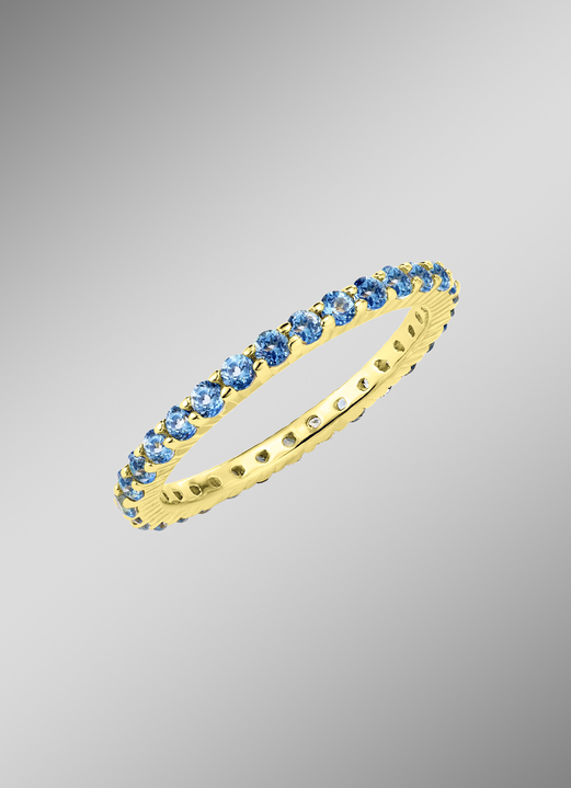 Ringe - Memoire-Ring aus hochwertigem Gold mit Blautopas, in Größe 160 bis 220, in Farbe  Ansicht 1