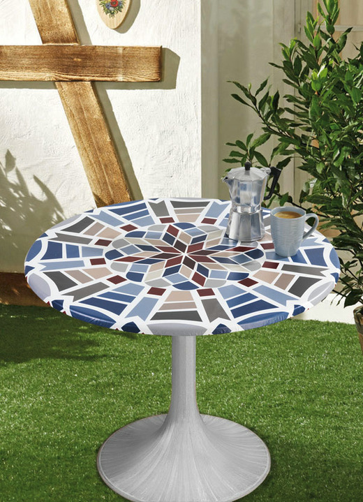Spann-Tischdecke mit Mosaik-Dessin - Gartentischdecken | BADER