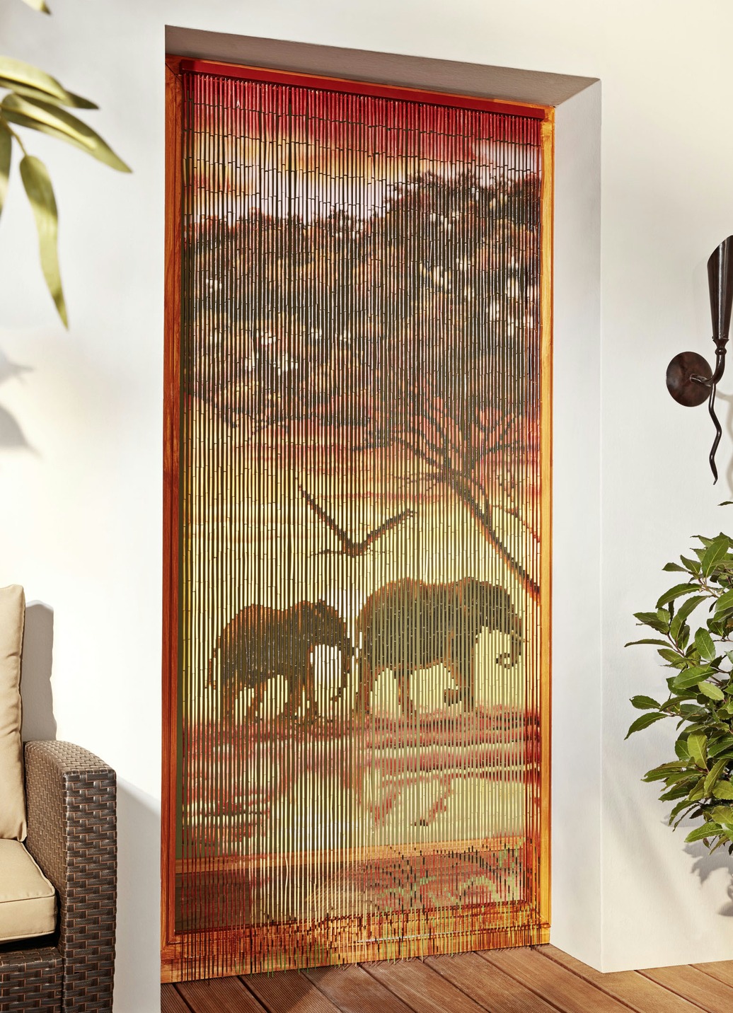 Bambus Vorhang "Elefanten" Sichtschutz Und Sonnenschutz