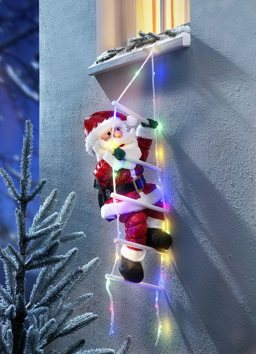 Weihnachtsmann auf LED-Leiter - Außendekorationen | BADER