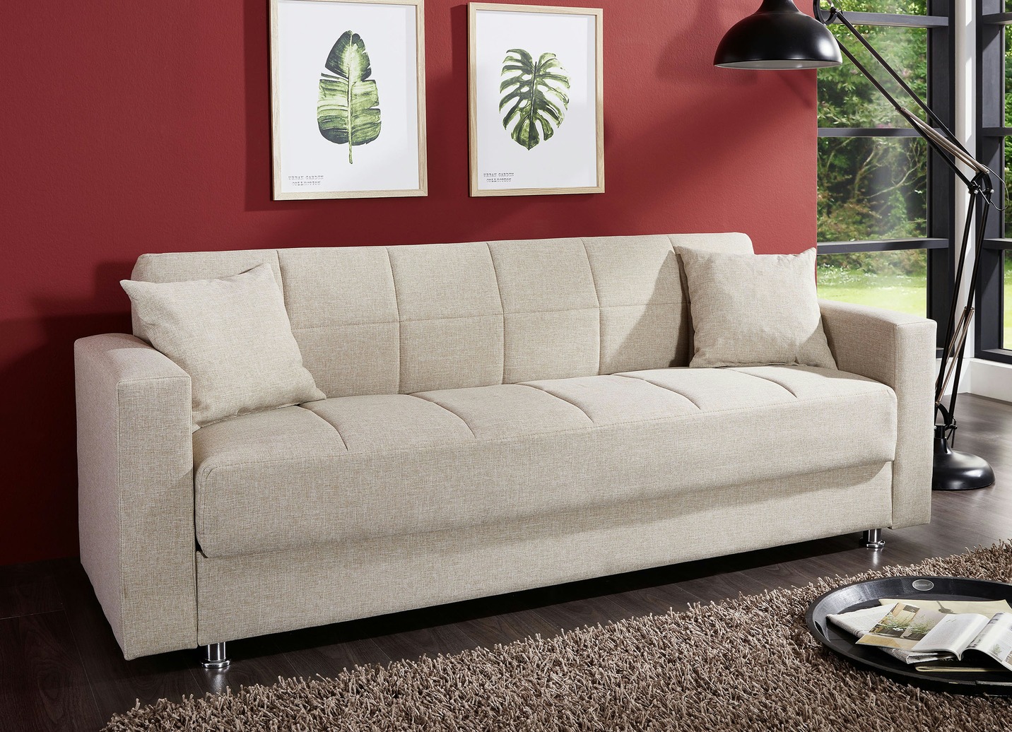 Klick-Klack-Sofa mit Dekokissen, Beige | Moebel-Preisverglechsportal |  ladendirekt.de